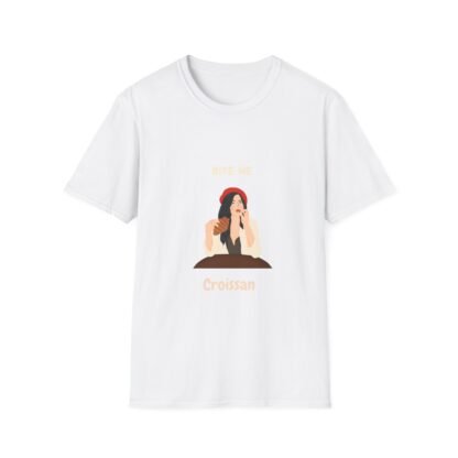 Funny Croissant Bite Me Unisex T-Shirt - Perfect for Food Lovers and Casual Wear