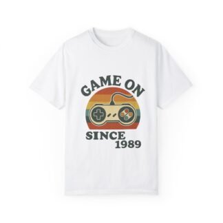 Retro Gamer Unisex T-Shirt - 'Game On Since 1989' Design