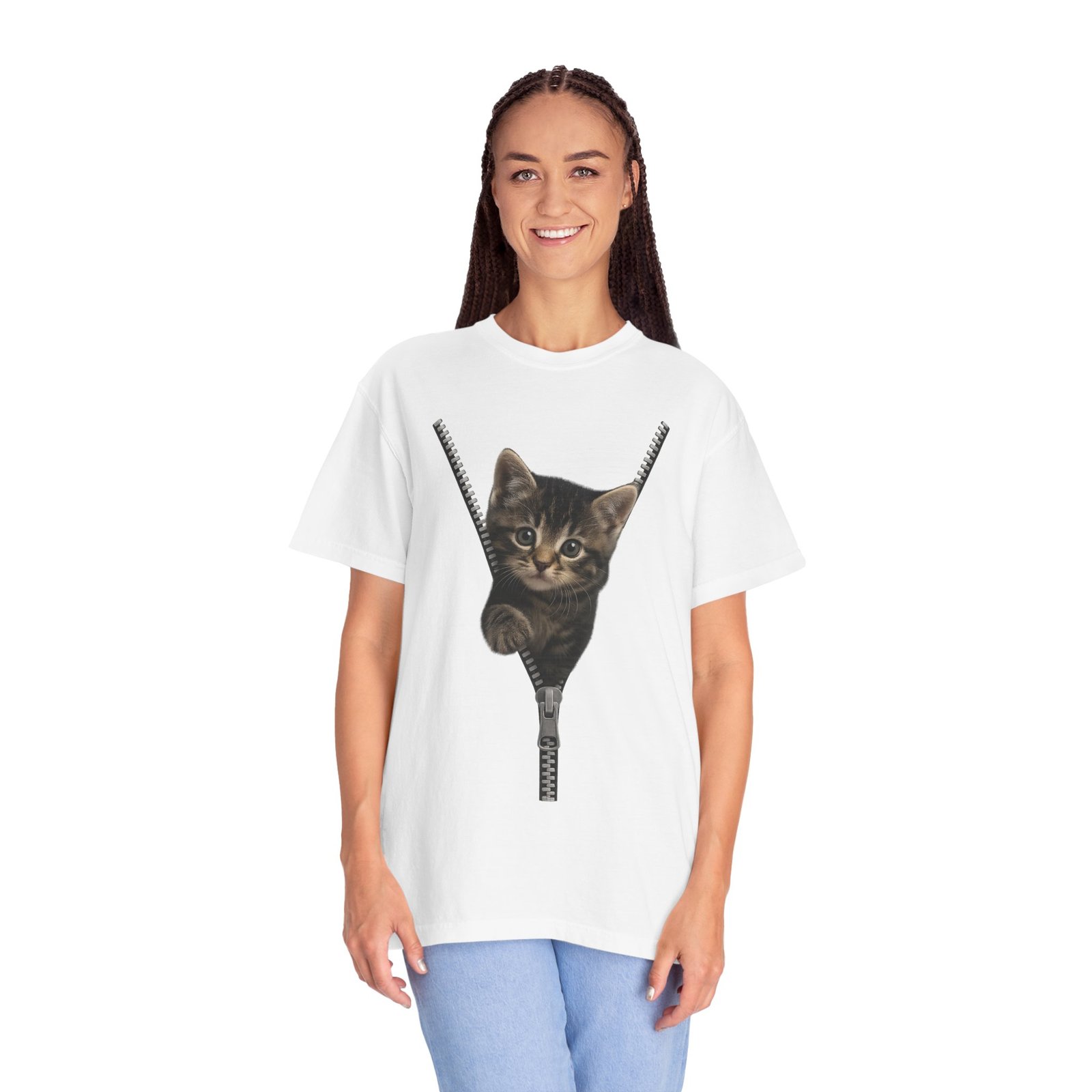 Playful Cat Unisex T-Shirt, Cute Animal Tee, Funny Gift for Cat Lovers, Unique Graphic Shirt, Ideal for Birthdays and Everyday Wear - Image 4