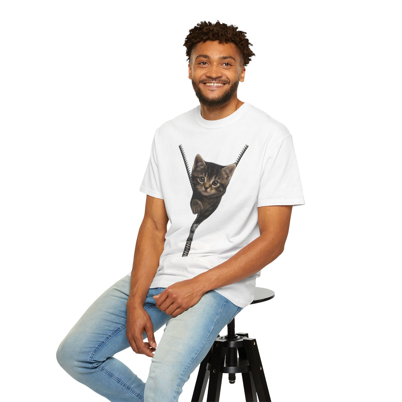 Playful Cat Unisex T-Shirt, Cute Animal Tee, Funny Gift for Cat Lovers, Unique Graphic Shirt, Ideal for Birthdays and Everyday Wear - Image 13