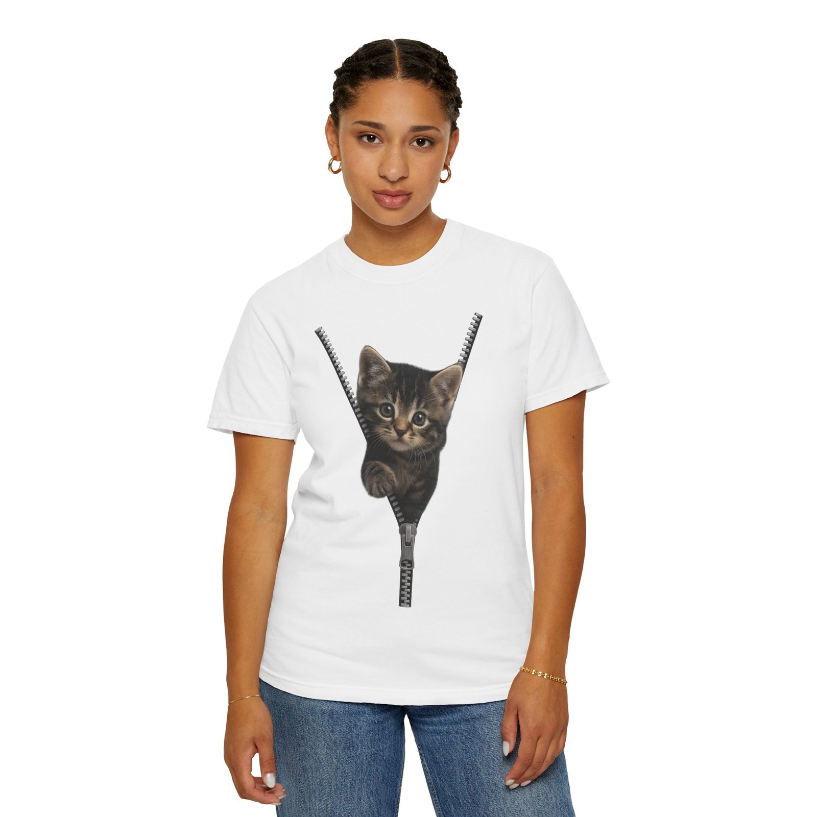 Playful Cat Unisex T-Shirt, Cute Animal Tee, Funny Gift for Cat Lovers, Unique Graphic Shirt, Ideal for Birthdays and Everyday Wear - Image 5