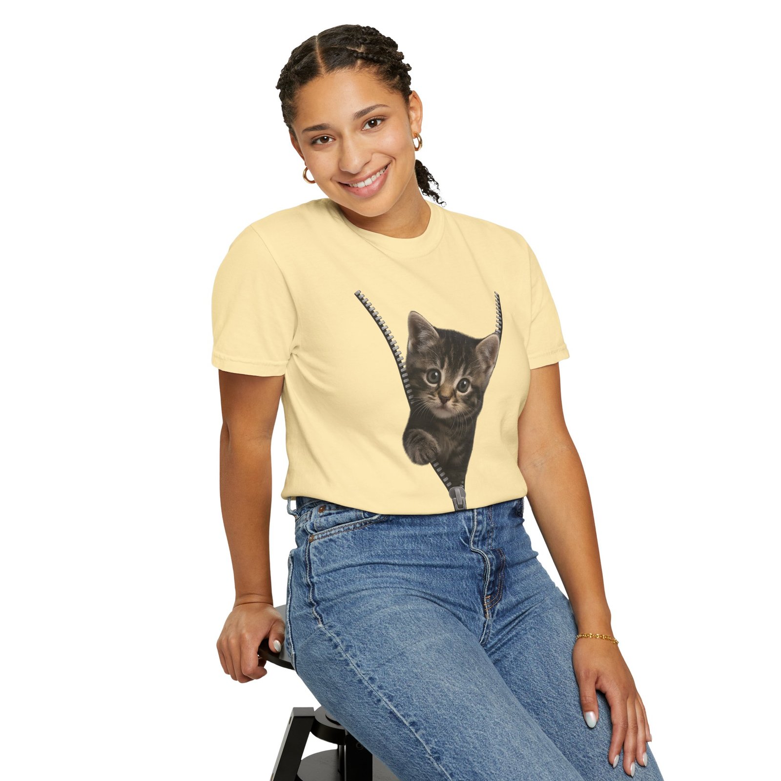 Playful Cat Unisex T-Shirt, Cute Animal Tee, Funny Gift for Cat Lovers, Unique Graphic Shirt, Ideal for Birthdays and Everyday Wear - Image 12