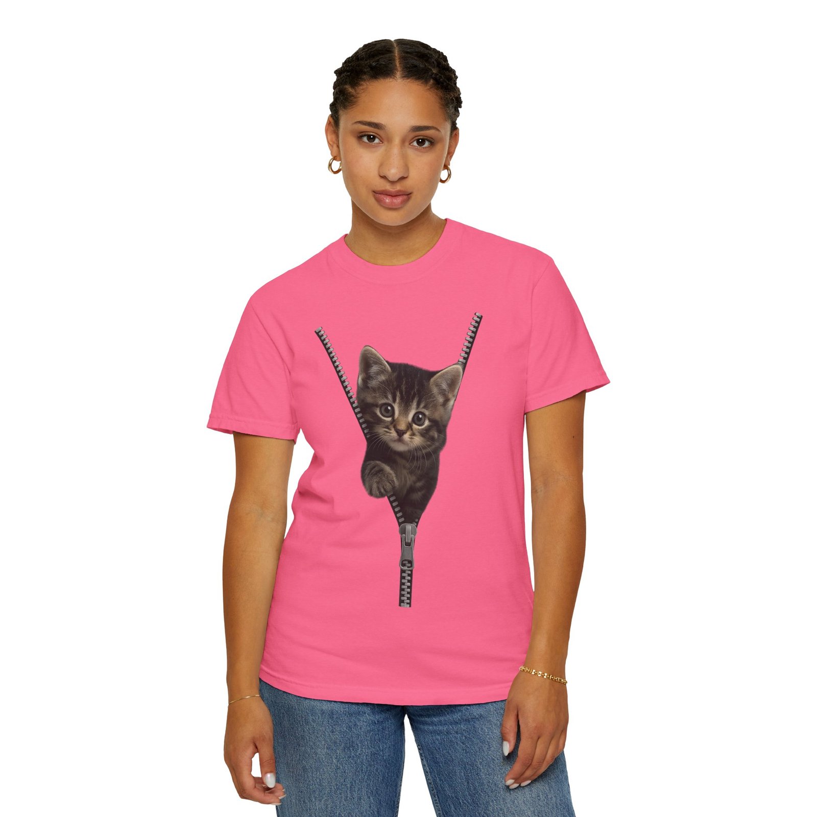 Playful Cat Unisex T-Shirt, Cute Animal Tee, Funny Gift for Cat Lovers, Unique Graphic Shirt, Ideal for Birthdays and Everyday Wear - Image 43
