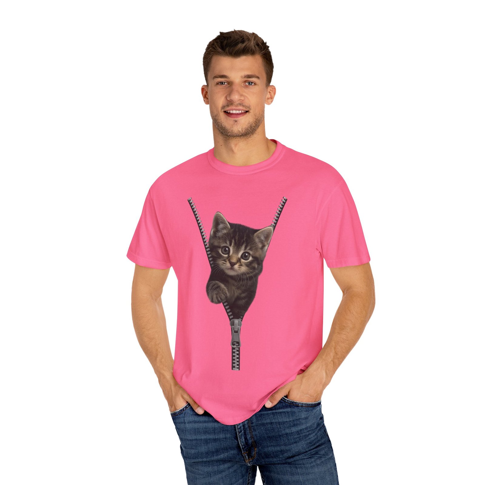 Playful Cat Unisex T-Shirt, Cute Animal Tee, Funny Gift for Cat Lovers, Unique Graphic Shirt, Ideal for Birthdays and Everyday Wear - Image 41
