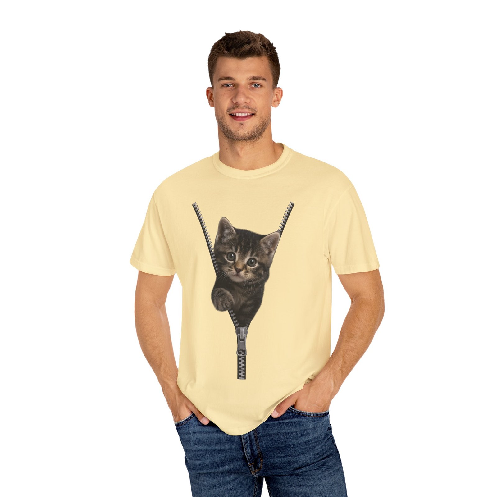 Playful Cat Unisex T-Shirt, Cute Animal Tee, Funny Gift for Cat Lovers, Unique Graphic Shirt, Ideal for Birthdays and Everyday Wear - Image 9