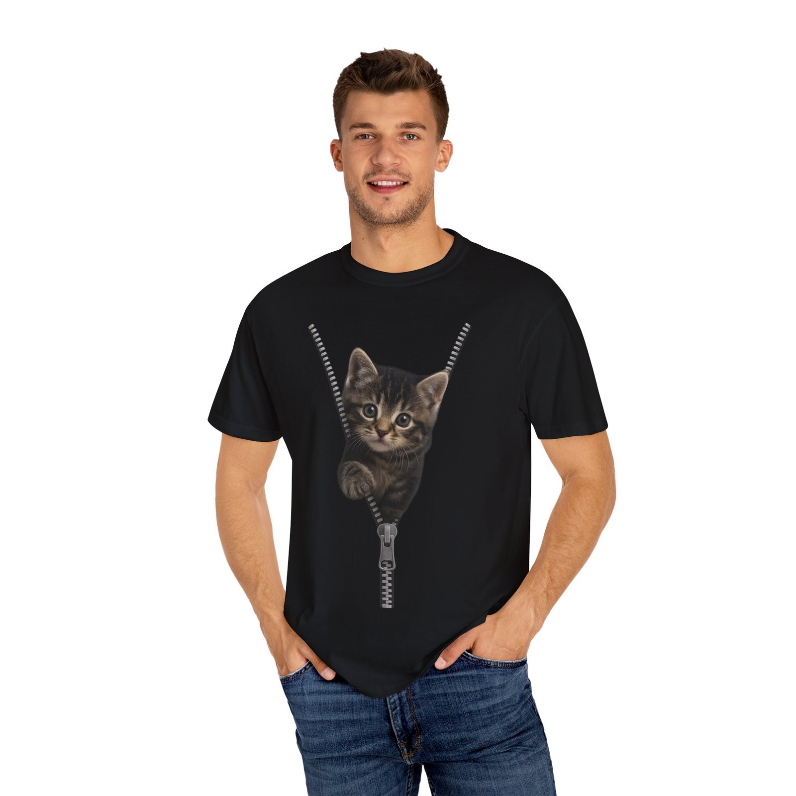 Playful Cat Unisex T-Shirt, Cute Animal Tee, Funny Gift for Cat Lovers, Unique Graphic Shirt, Ideal for Birthdays and Everyday Wear - Image 29
